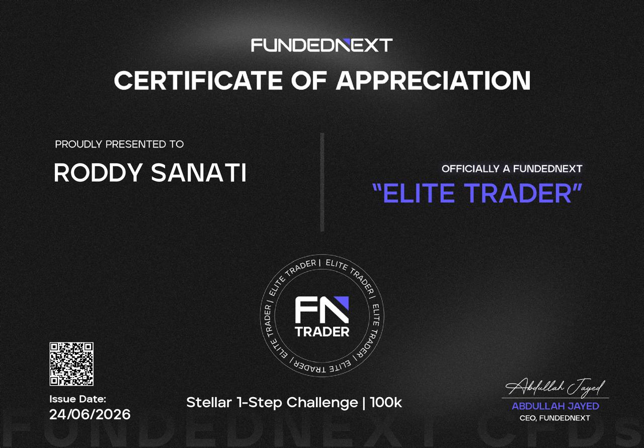 FundedNext - Certificate of Funded Account