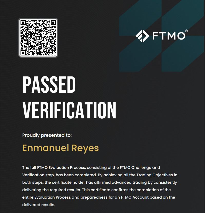 FTMO - Certificate of Funded Account